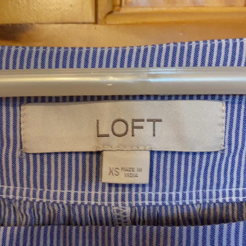 Loft XS blue and white striped blouse - Picture 3 of 7